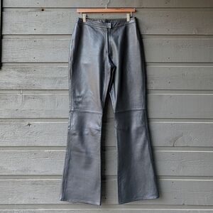 VS2 100% Leather Black Leather Bootcut Pants Size 8